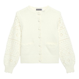 Crochet Detail Knitted Cardigan