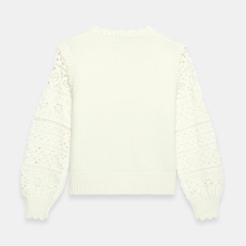 Crochet Detail Knitted Cardigan