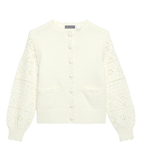 Crochet Detail Knitted Cardigan