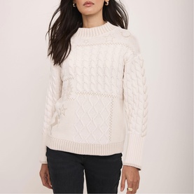 Embroidery Cable Knit Sweater