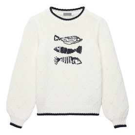 Fish Motif Knitted Sweater