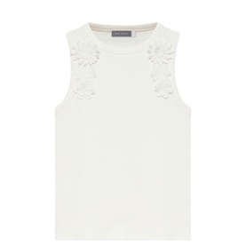 Flower Embellished Tank Top