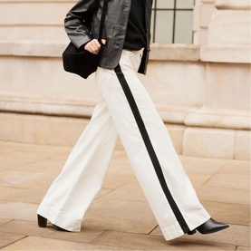 Side Stripe High-Rise Wide Leg Jeans