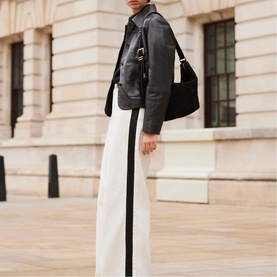 Side Stripe High-Rise Wide Leg Jeans