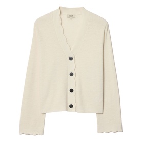 Scalloped Trim Knitted Cardigan