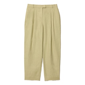 Linen Pleated Tapered-Leg Trousers