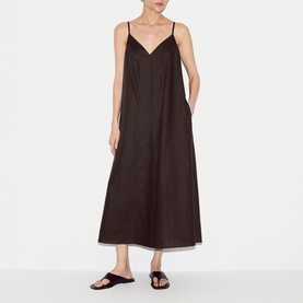 Strappy Linen Flared Dress