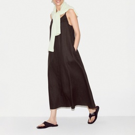 Strappy Linen Flared Dress