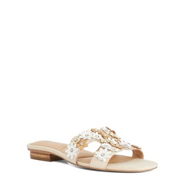 Loupes Floral Flat Sandals