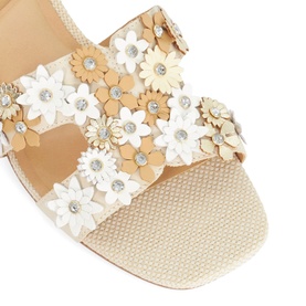 Loupes Floral Flat Sandals