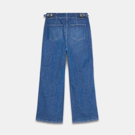 Buckle Detail Wide Leg Jeans