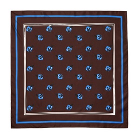 Mini Geo Rose Silk Twill Square Scarf