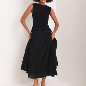 Seam Detail Flared Dress
