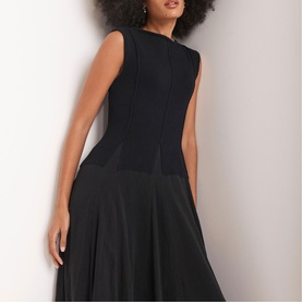 Seam Detail Flared Dress