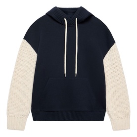 Knitted Detail Hoodie