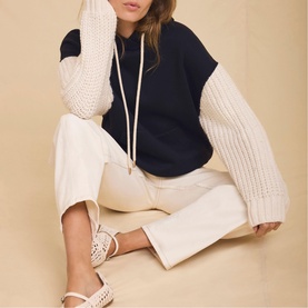 Knitted Detail Hoodie