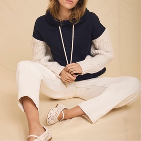 Knitted Detail Hoodie