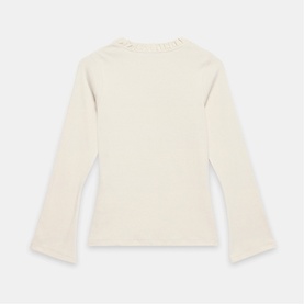 Ribbed Ruffle Henley Top