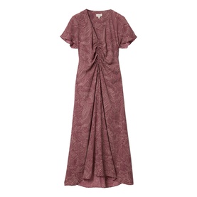 Optic Swirl Ruched Flared Dress