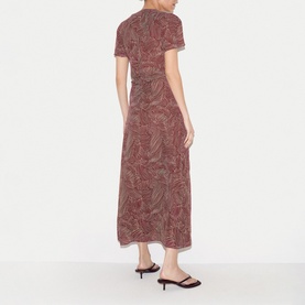 Optic Swirl Ruched Flared Dress