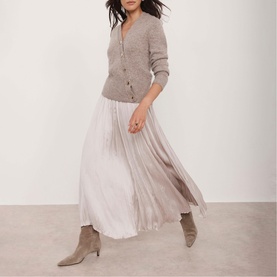 Crinkle Texture Flared Skirt