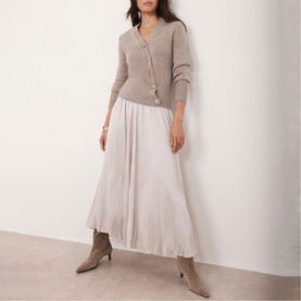 Crinkle Texture Flared Skirt