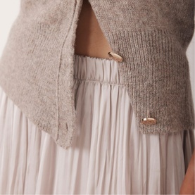Crinkle Texture Flared Skirt