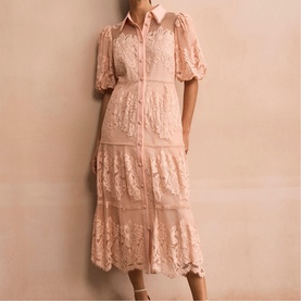 Floral Lace Shirt Dress