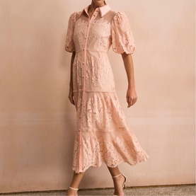 Floral Lace Shirt Dress