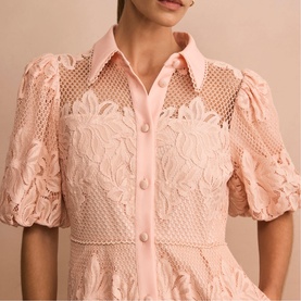Floral Lace Shirt Dress