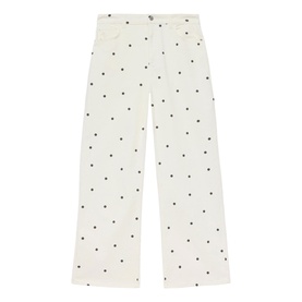 Polka Dot High-Rise Straight Leg Jeans