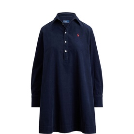 Pony Logo Corduroy Mini Flared Dress