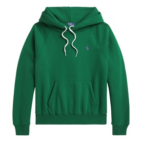 Polo Ralph Lauren Bush Green hoodie with kangaroo pocket, drawstring hood, and embroidered pony logo
