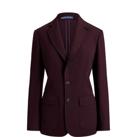 Single-Breasted Wool Crepe Blazer