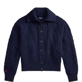 Polo Player Cable Knit Cardigan