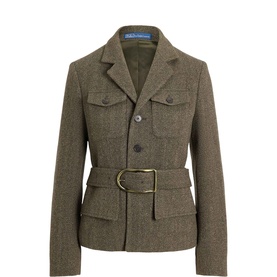 Belted Tweed Utility Jacket