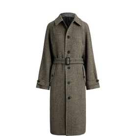 Herringbone Balmacaan Coat