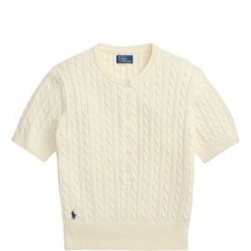 Pony Logo Mini Cable Henley Sweater