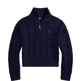 Cable Knit Half-Zip Sweater