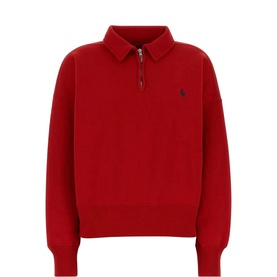 Pony Logo Quarter-Zip Fleece Polo Sweatshirt