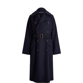 Double-Breasted Belted Trench Coat