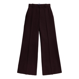 Polo Ralph Lauren wide-leg trousers in Midnight Merlot, high-waisted with front seam detail and belt loops