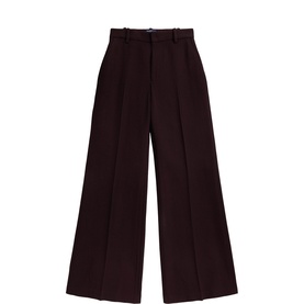 Beaton Wool Crepe Flared Trousers