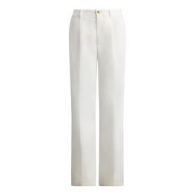Polo Ralph Lauren wide-leg trousers in deckwash white with gold-tone button fastening and straight cut silhouette