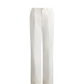 Pleated High-Rise Relaxed Straight Leg Trousers