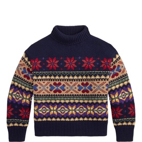 Geo-Motif Turtleneck Sweater