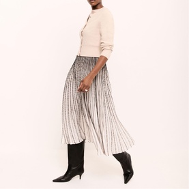 Knitted Top Printed Flared Dress