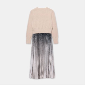 Knitted Top Printed Flared Dress