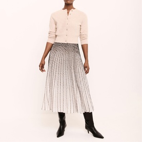 Knitted Top Printed Flared Dress