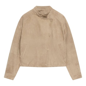 Suede Leather Bomber Jacket